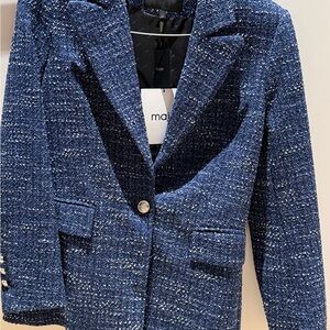 Maje Navy Textured Jacket